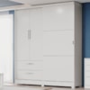 Guarda Roupa Casal 3P 2G 218x180 cm C533 Branco Kappesberg