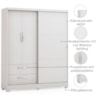 Guarda Roupa Casal 3P 2G 218x180 cm C533 Branco Kappesberg