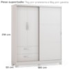 Guarda Roupa Casal 3P 2G 218x180 cm C533 Branco Kappesberg