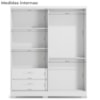 Guarda Roupa Casal 3P 2G 218x180 cm C533 Branco Kappesberg
