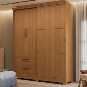Guarda Roupa Casal 3P 2G 218x180 cm C533 Canela Kappesberg