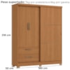 Guarda Roupa Casal 3P 2G 218x180 cm C533 Canela Kappesberg