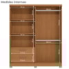 Guarda Roupa Casal 3P 2G 218x180 cm C533 Canela Kappesberg