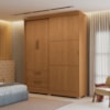 Guarda Roupa Casal 3P 2G 218x180 cm C533 Canela Kappesberg