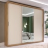 Guarda Roupa Casal 3P 4G Com Espelho 235 cm 32411 Amendola Off White Demobile