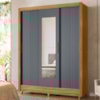 Guarda Roupa Casal 3P Espelho 164 cm Bolivia Freijo Cinza Moval