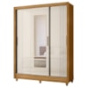 Guarda Roupa Casal 3P Espelho 164 cm Bolivia Freijo Off White Moval