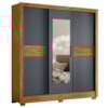 Guarda Roupa Casal 3P Espelho 202 cm Bahamas Freijo Cinza Moval