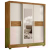 Guarda Roupa Casal 3P Espelho 202 cm Bahamas Freijo Off White Moval