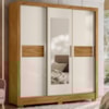 Guarda Roupa Casal 3P Espelho 202 cm Bahamas Freijo Off White Moval