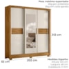 Guarda Roupa Casal 3P Espelho 202 cm Bahamas Freijo Off White Moval