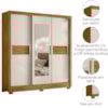 Guarda Roupa Casal 3P Espelho 202 cm Bahamas Freijo Off White Moval