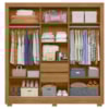Guarda Roupa Casal 3P Espelho 202 cm Bahamas Freijo Off White Moval