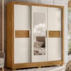 Guarda Roupa Casal 3P Espelho 202 cm Bahamas Freijo Off White Moval