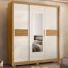 Guarda Roupa Casal 3P Espelho 202 cm Canada Freijo Off White Moval