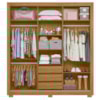 Guarda Roupa Casal 3P Espelho 202 cm Canada Freijo Off White Moval