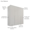 Guarda Roupa Casal 4 Portas 181 cm Lizz Branco DCASA