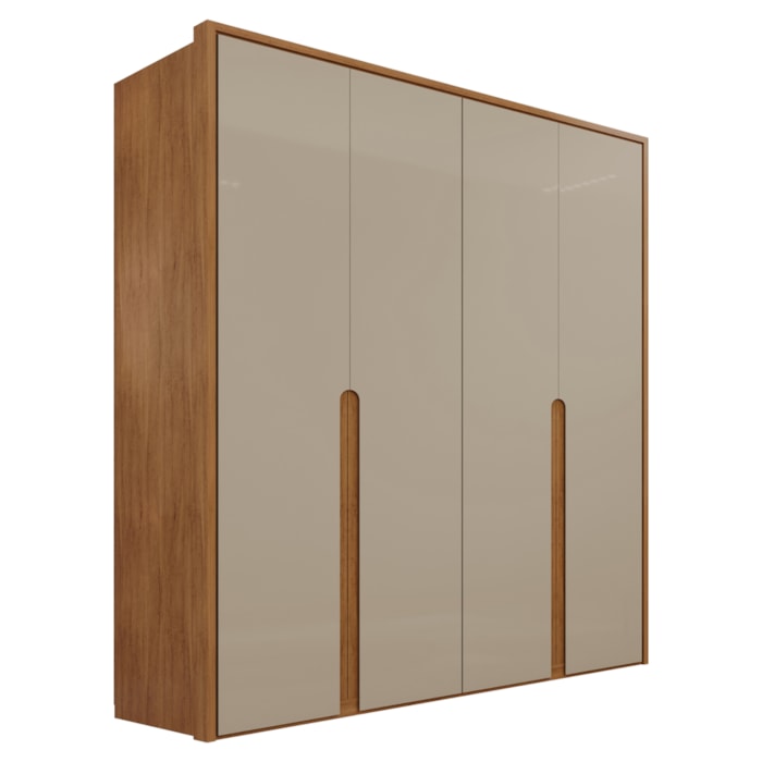 Guarda Roupa Casal 4 Portas 181 cm Lizz Cedro Off White DCASA