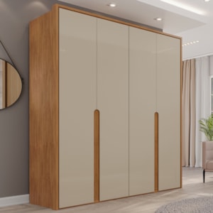 Guarda Roupa Casal 4 Portas 181 cm Lizz Cedro Off White DCASA