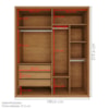Guarda Roupa Casal 4 Portas 181 cm Lizz Cedro Off White DCASA