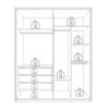 Guarda Roupa Casal 4 Portas 181 cm Lizz Cedro Off White DCASA