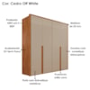 Guarda Roupa Casal 4 Portas 181 cm Lizz Cedro Off White DCASA