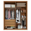 Guarda Roupa Casal 4 Portas 181 cm Lizz Cedro Off White DCASA