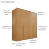 Guarda Roupa Casal 4 Portas 181 cm Lizz Hannover DCASA