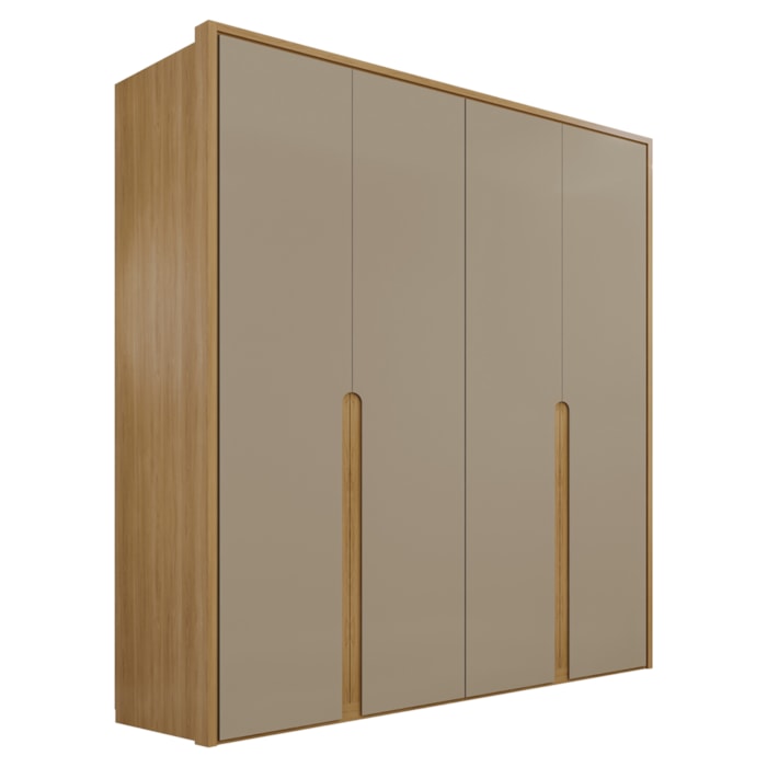 Guarda Roupa Casal 4 Portas 181 cm Lizz Hannover Fendi DCASA