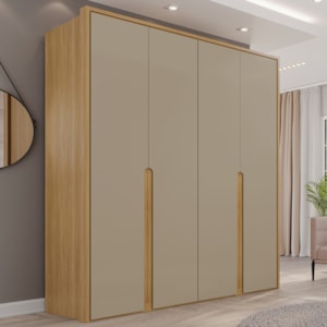 Guarda Roupa Casal 4 Portas 181 cm Lizz Hannover Fendi DCASA