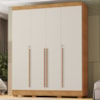 Guarda Roupa Casal 4 Portas 3 Gavetas 159 cm Domus Cedro Areia RUDK
