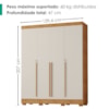 Guarda Roupa Casal 4 Portas 3 Gavetas 159 cm Domus Cedro Areia RUDK