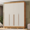 Guarda Roupa Casal 4 Portas 3 Gavetas 159 cm Domus Cedro Areia RUDK