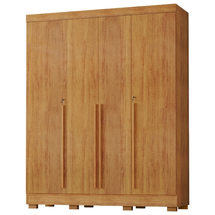 Guarda Roupa Casal 4 Portas 3 Gavetas 159 cm Domus Cedro RUDK