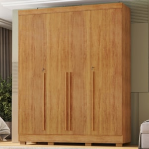 Guarda Roupa Casal 4 Portas 3 Gavetas 159 cm Domus Cedro RUDK