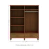 Guarda Roupa Casal 4 Portas Com Espelho 157 cm Madeira Macica Taeda 1142C Castanho Festra