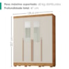 Guarda Roupa Casal 4 Portas Com Espelho 159 cm Domus Cedro Areia RUDK