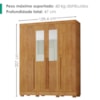 Guarda Roupa Casal 4 Portas Com Espelho 159 cm Domus Cedro RUDK