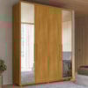 Guarda Roupa Casal 4 Portas Com Espelho MDF Greco 188 cm Cinamomo Madetec
