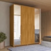 Guarda Roupa Casal 4 Portas Com Espelho MDF Greco 188 cm Cinamomo Madetec