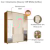 Guarda Roupa Casal 4 Portas Com Espelho MDF Greco 188 cm Cinamomo Off White Madetec