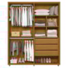 Guarda Roupa Casal 4 Portas Com Espelho MDF Greco 188 cm Cumaru Madetec