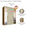 Guarda Roupa Casal 4 Portas Com Espelho MDF Greco 188 cm Cumaru Opala Madetec