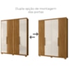 Guarda Roupa Casal 4P 176 cm California Freijo Off White Moval