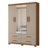 Guarda Roupa Casal 4P Espelho 157 cm Miami Carvalho Fendi Moval