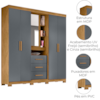 Guarda Roupa Casal 5P Espelho 195 cm Eldorado Freijo Cinza Moval