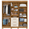Guarda Roupa Casal 5P Espelho 195 cm Eldorado Freijo Off White Moval