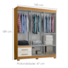 Guarda Roupa Casal 6 Portas 2 Gavetas 160 cm New Recife Freijo Off Acetinado POLIMAN