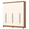 Guarda Roupa Casal 6 Portas 2 Gavetas 163 cm B368 Nature Off White Briz