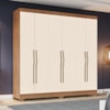 Guarda Roupa Casal 6 Portas 2 Gavetas 163 cm B368 Nature Off White Briz
